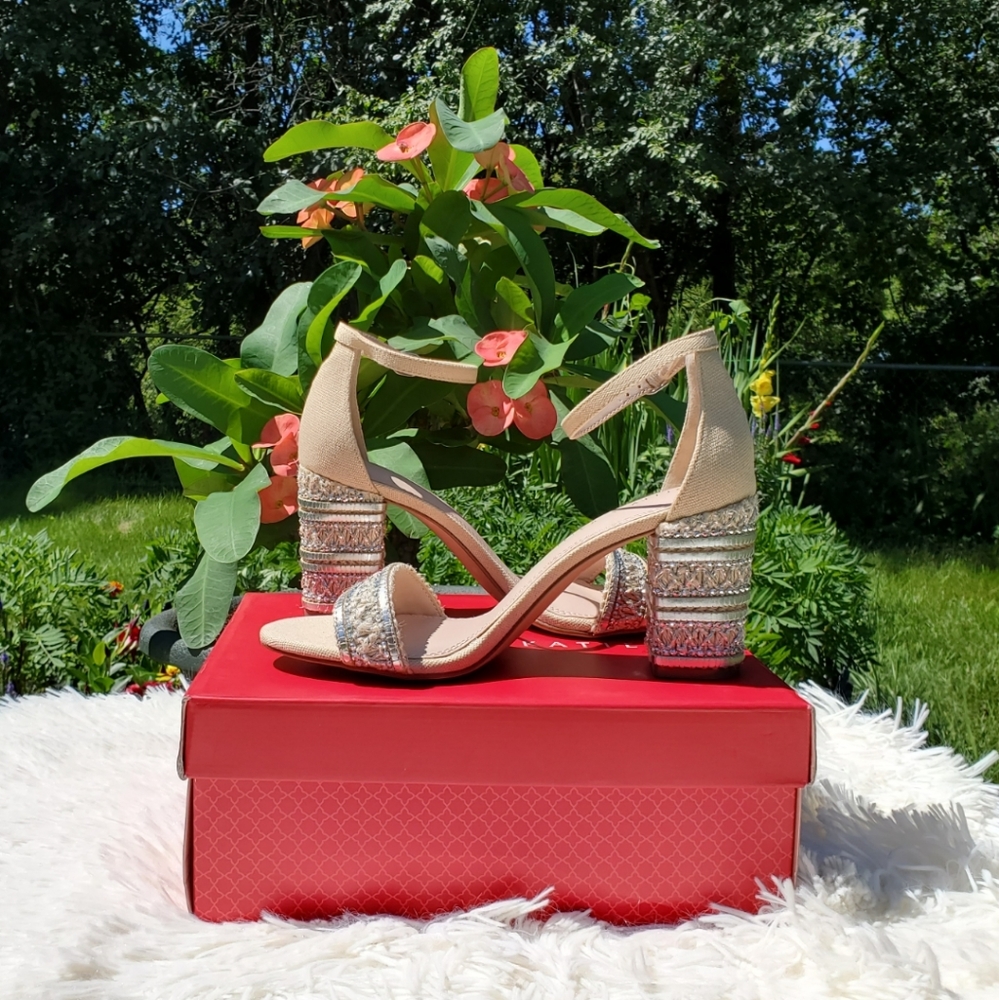 KELLY & KATIE METALLIC BEADED SANDAL